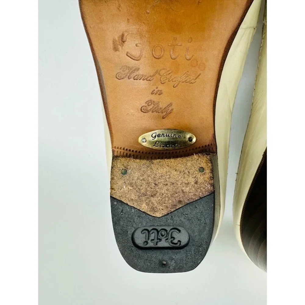 FOTI Handmade Italy Loafers Mens 7D Luxury Exotic Leather Slip On Rare